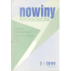 Nowiny Psychologiczne : biuletyn informacyjno-szkoleniowy PTS / 1 - 1999