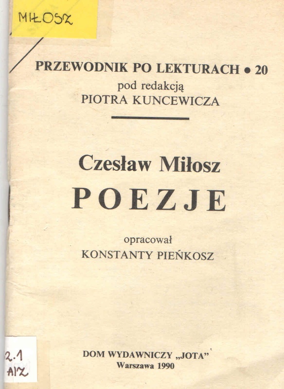 Czesław Miłosz "Poezje"