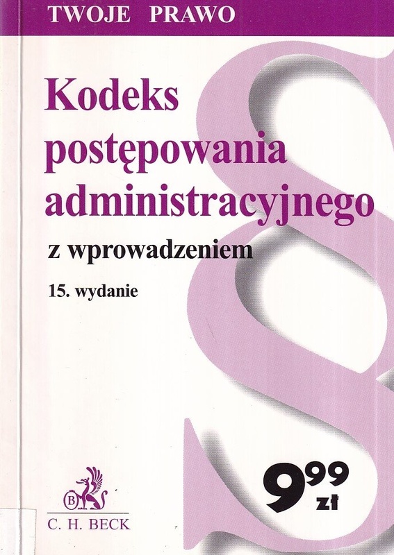 Kodeks postępowania administracyjnego : wraz z indeksem rzeczowym