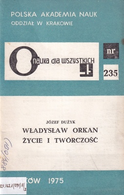 Władysław Orkan : życie i twórczość