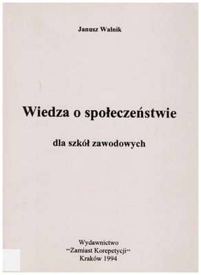 Wiedza o społeczeństwie dla szkół zawodowych