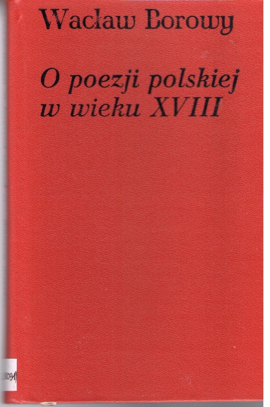O poezji polskiej w wieku XVIII