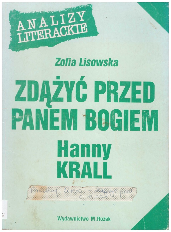 "Zdążyć przed Panem Bogiem" Hanny Krall