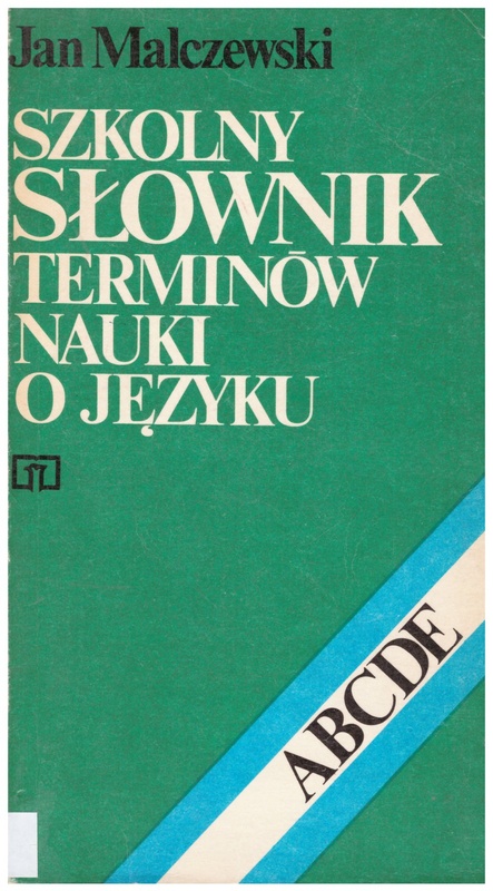 Szkolny słownik terminów nauki o języku